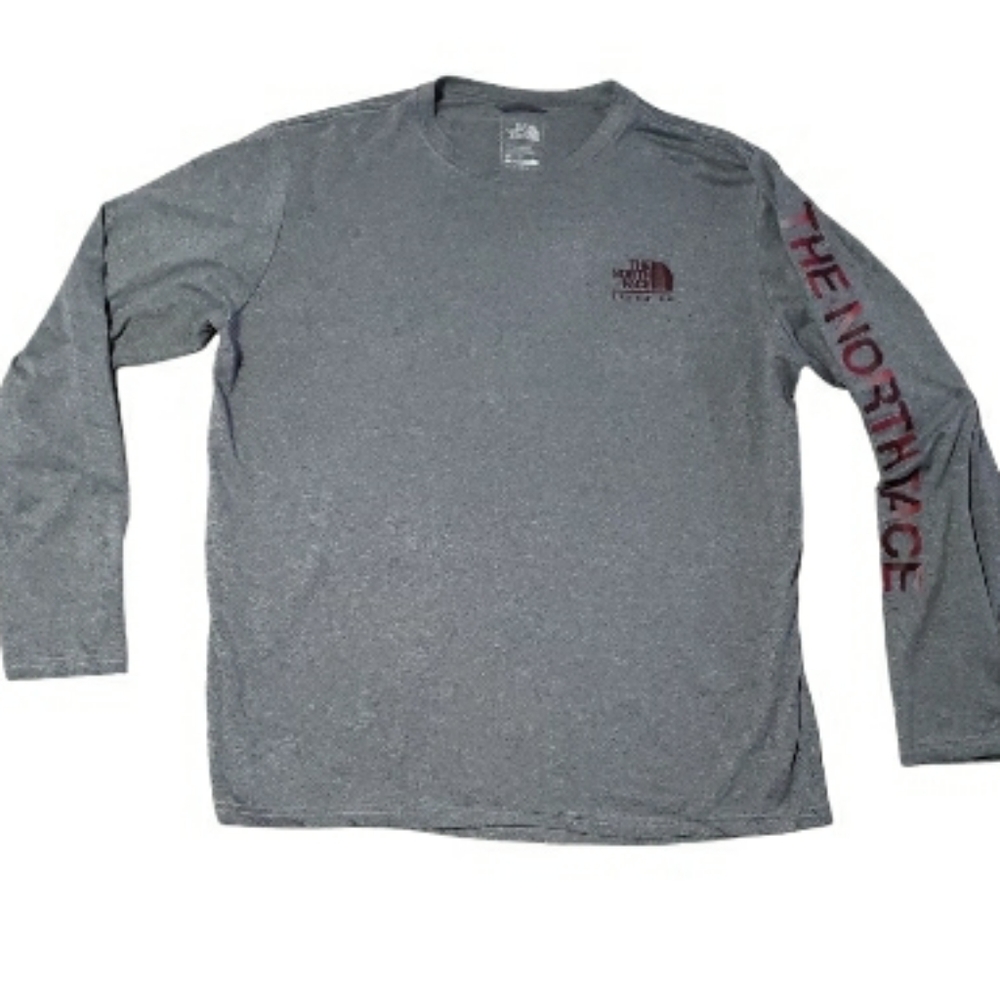 The North Face Men's Gray Long Sleeve Light Weight T - Shirt Size XL